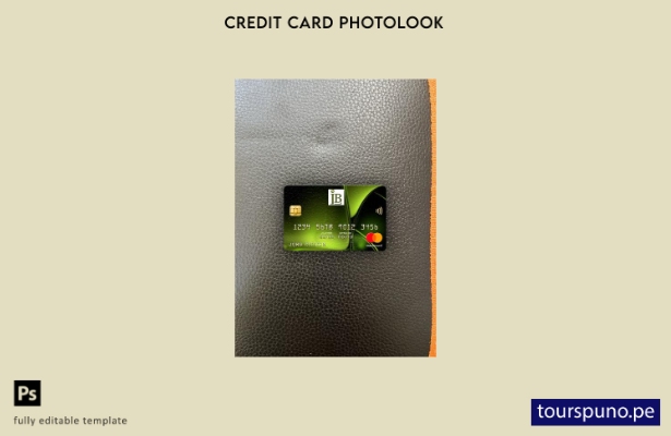 listo para imprimir Plantilla frontal de aspecto fotográfico de Mastercard de 64